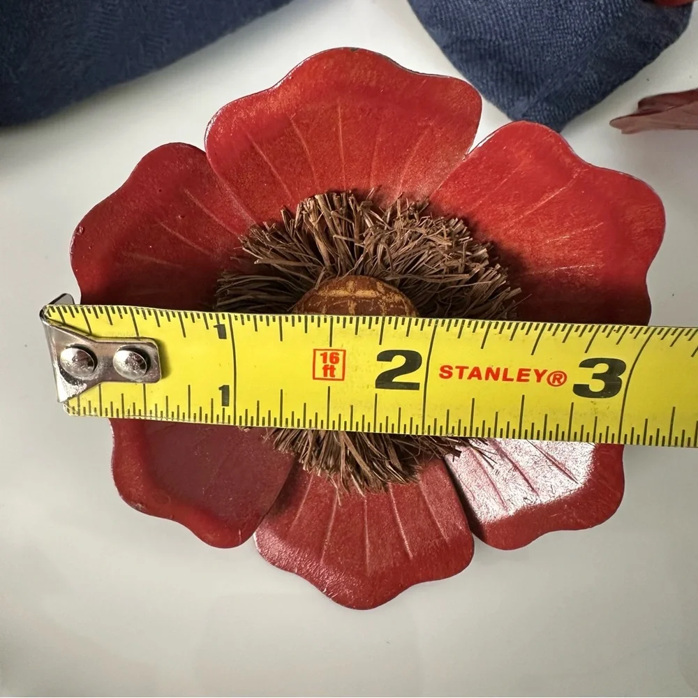 Pier 1 Imports Vintage Poppy Flower Napkin Rings-VINTAGE- Drama for the Table